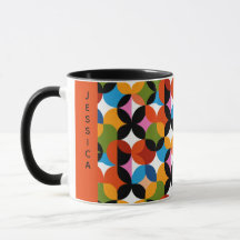 RETRO Pattern Colourful Mid Century Modern Name