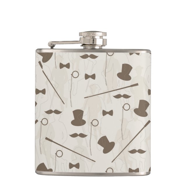 Retro pattern for man 2 hip flask (Front)