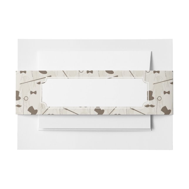 Retro pattern for man 2 invitation belly band (Front Example)