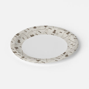 Retro pattern for man 2 paper plate