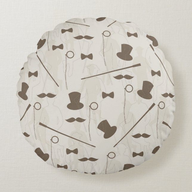 Retro pattern for man 2 round cushion (Front)