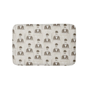 Retro pattern for man bath mat