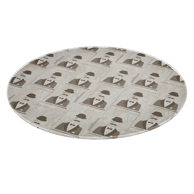 Retro pattern for man cutting board (Corner)