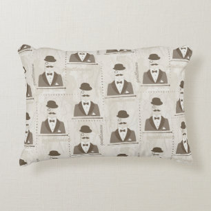 Retro pattern for man decorative cushion
