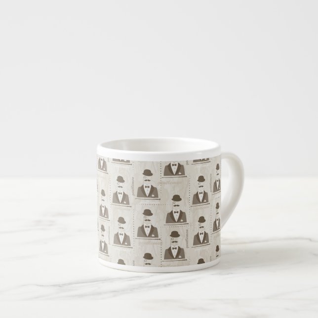 Retro pattern for man espresso cup (Front Right)