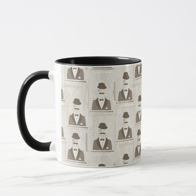Retro pattern for man mug (Left)