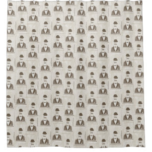 Retro pattern for man shower curtain