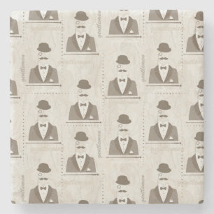 Retro pattern for man stone coaster