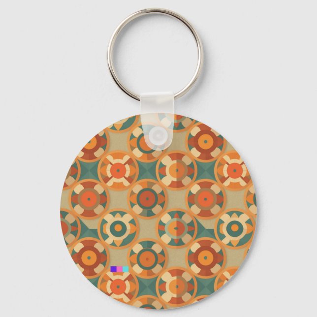 retro pattern full of vintage attractiveness key ring (Front)