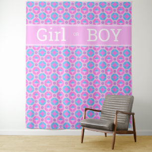 Retro pattern in pink&blue - Girl or Boy Tapestry
