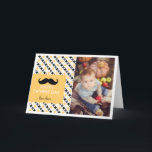 Retro Pattern | Moustache Father's Day Card<br><div class="desc">Fun and whimsical Father's day card featuring colourful retro pattern.</div>