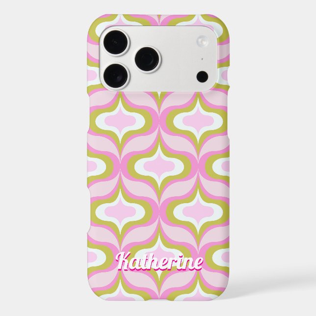 Retro Pattern Pink iPhone Case (Back)