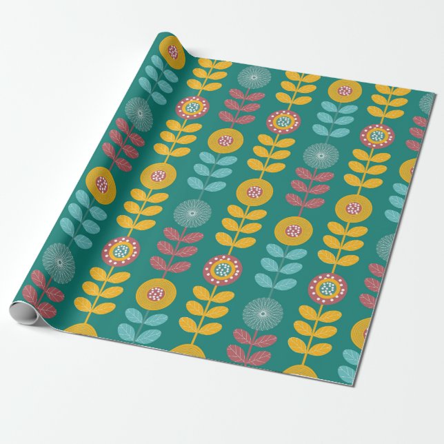 Retro pattern wrapping paper (Unrolled)