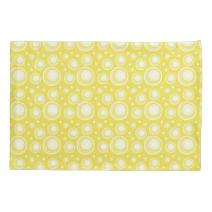 Retro Pattern  Yellow And White Polka Dots Pillowcase