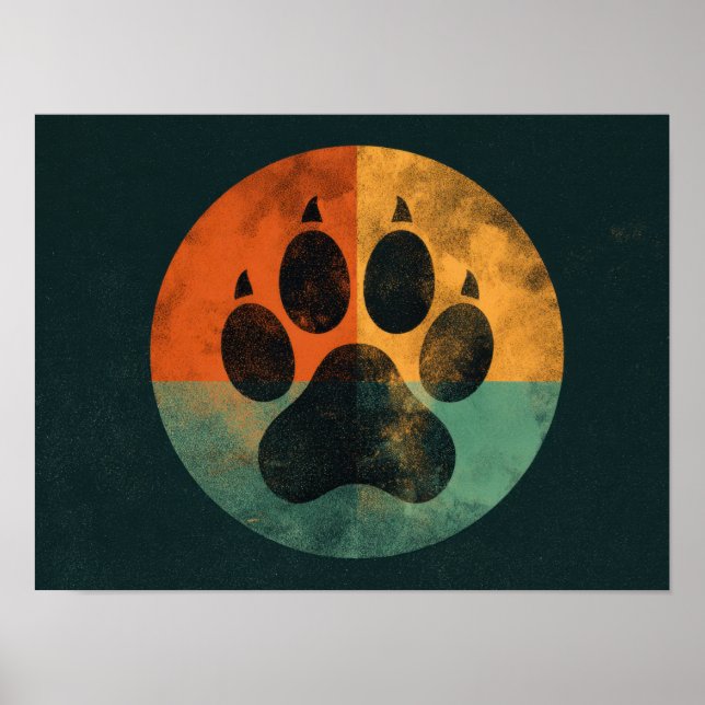 Retro Paw Print – Vintage Pet Lover Design (Front)