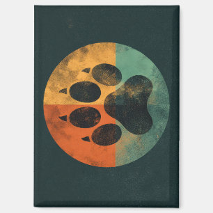Retro Paw Print – Vintage Pet Lover Design Magnet