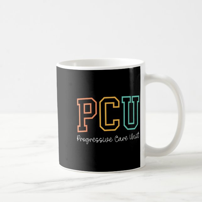 Retro Pcu Progressive Care Unit Rn Nurse Nursing W Coffee Mug (Right)