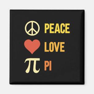 Retro Peace Love Pi 3.14 Happy Pi Day Math Pun Pi  Magnet