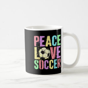 Retro Peace Love Soccer Score Club Mom Game Coffee Mug