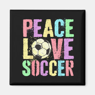 Retro Peace Love Soccer Score Club Mom Game  Magnet