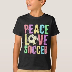 Retro Peace Love Soccer Score Club Mom Game  T-Shirt