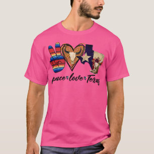 Retro Peace Love Teas Cowboy Boots Western Country T-Shirt