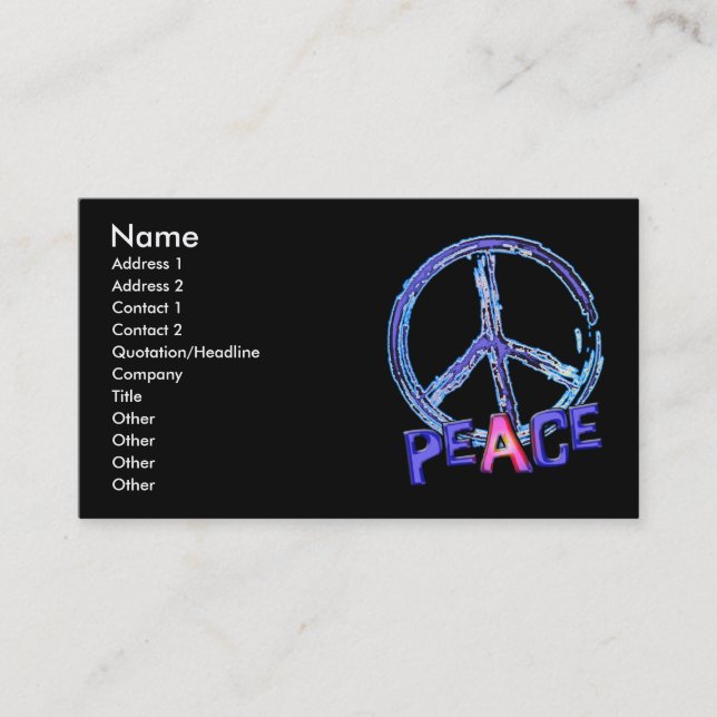 RETRO PEACE SIGN BUSINESS CARDS (Front)
