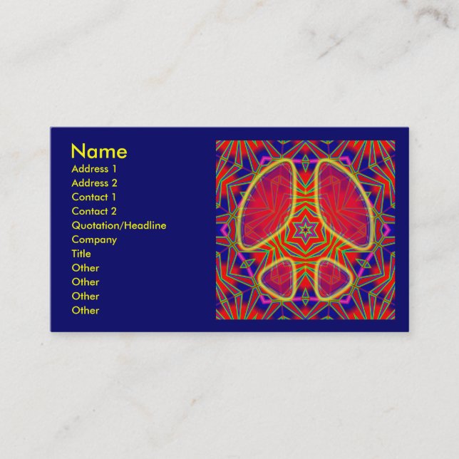 RETRO PEACE SIGN BUSINESS CARDS (Front)