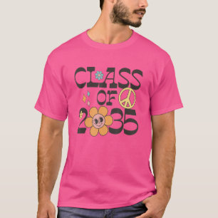Retro Peace Sign Daisy Vibes Vintage Groovy Class  T-Shirt