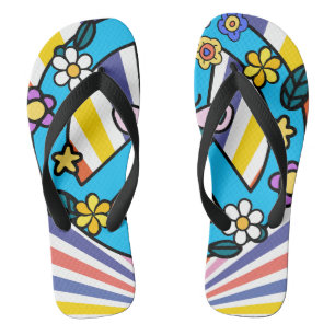 Retro Peace Sign Jandals