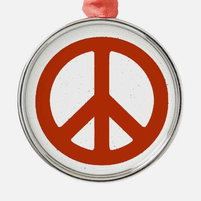 retro peace sign metal tree decoration (Front)