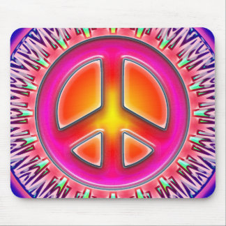 RETRO PEACE SIGN ORNAMENT MOUSE PAD