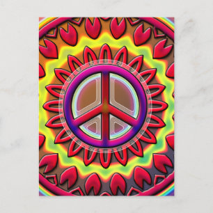 RETRO PEACE SIGN POSTCARD