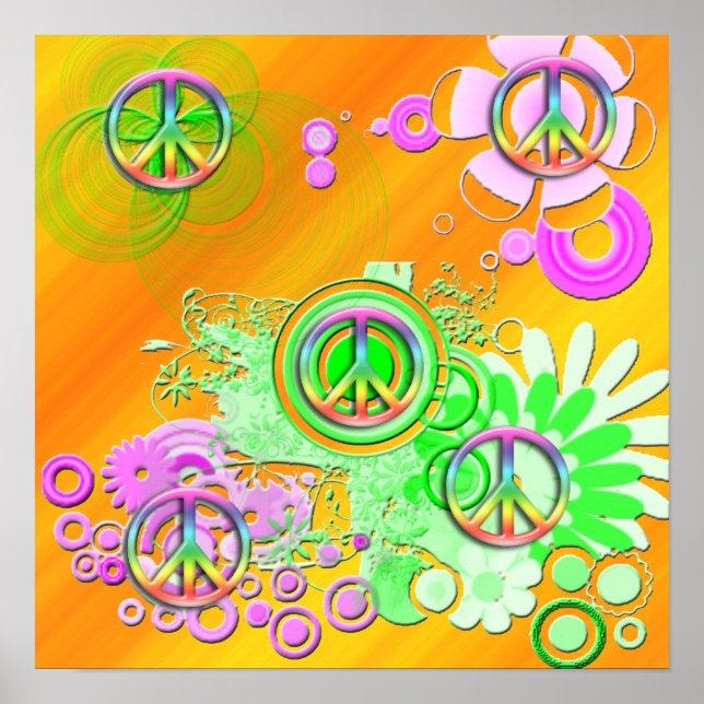 Retro Peace Sign Poster (Front)