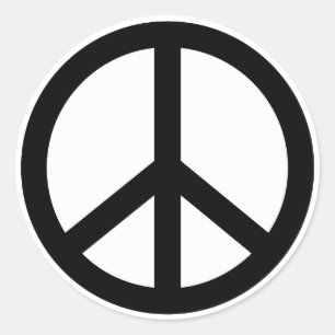 Retro Peace Sign Round Sticker
