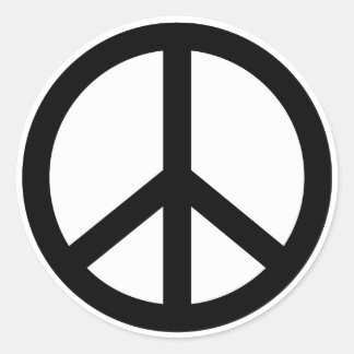 Retro Peace Sign  Round Sticker