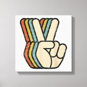 Retro Peace Sign V Fingers Vintage 60s 70s 80s Coo