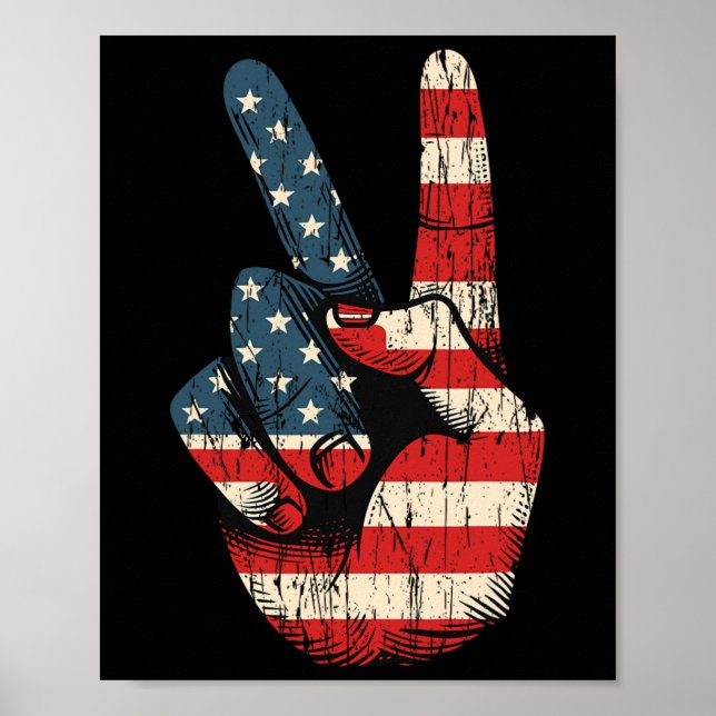 Retro Peace Sign Vintage 60's 70's Hippie  (Front)