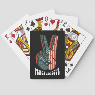 Retro Peace Sign Vintage 60's 70's Hippie Gift Playing Cards