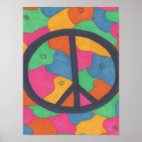Retro Peace Symbol Art Poster