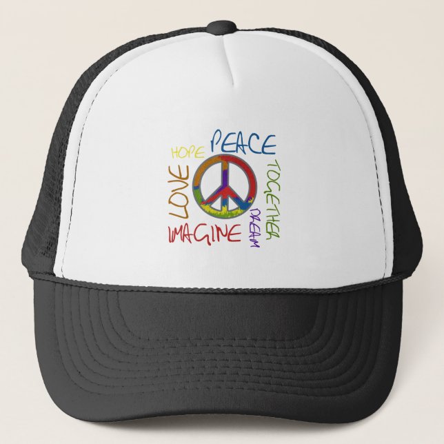 Retro Peace Trucker Hat (Front)