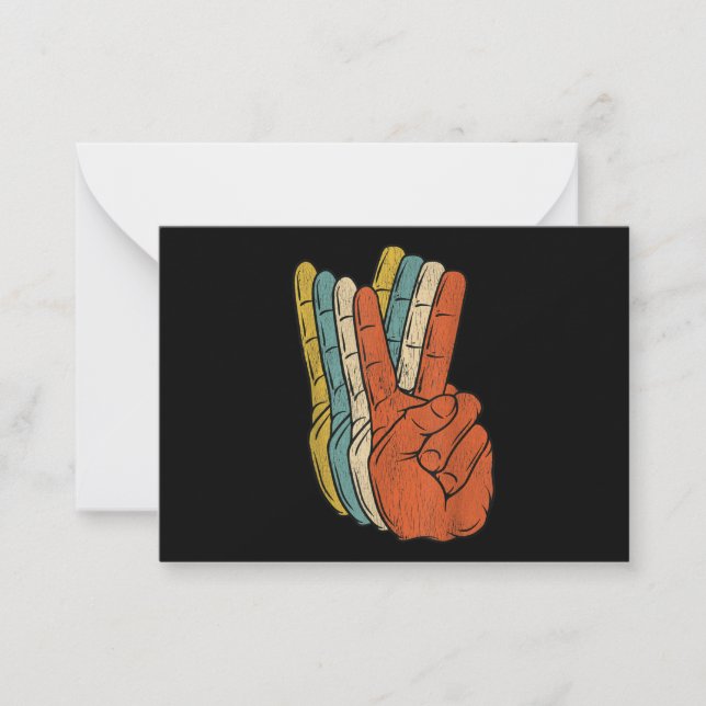 Retro Peace Vintage 60's 70's Hippie Card (Front)