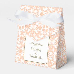Retro Peach Favour Box with Bow