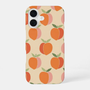 Retro Peach Motif with Grainy Texture iPhone 16 Case