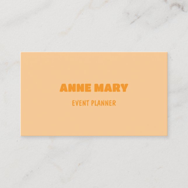  Retro Peach OrangeModern Chic Girly Professional Business Card (Front)