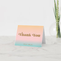 Retro Peach Pastel Gradient Unique Bright Wedding