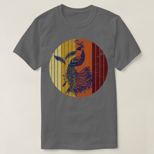 Retro Peacock T-Shirt (Design Front)