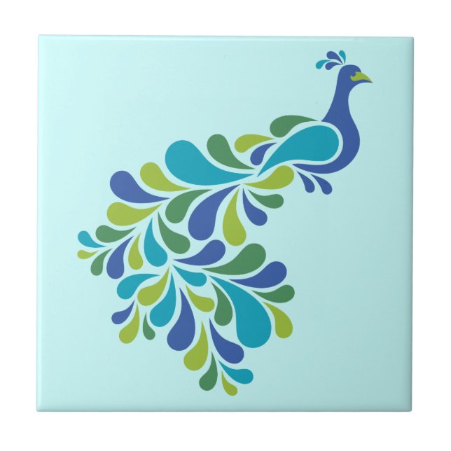 Retro Peacock Tile (Front)