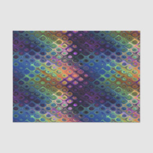 Retro Peacock Tiles Iridescent Blue Purple Green Tissue Paper