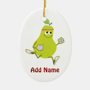 Retro Pear Runner Ceramic Tree Decoration